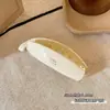 Presilha de cabelo tipo banana de tecido, simples e volumosa, tamanho grande, adequada para o trajeto diário, estilo gentil e despojado, presilha de cabelo vertical de acrílico