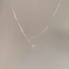 Colar Corrente de Clavícula Ossinho de Cobra com Diamante Único Camada Dupla Estilo Ins Coreano Super Brilhante Design Simples de Nicho Elegante Versátil Novo Estilo
