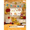Traje de globos de cumpleaños transfronterizo para niños, decoración de tela para pared de fondo de fiesta de un año, suministros, accesorios para fotos, niños y niñas