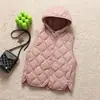 Colete casual branco leve de plumas de pato com padrão de losangos para mulheres, gola redonda, camada interna justa, colete quente, jaqueta estilo vintage, moderno