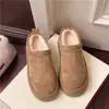 Botas de nieve botas de nieve estilo nuevo invierno 2026 sin cordones suela gruesa invierno exterior zapatos de algodón pantuflas medias mujer cálido pelo