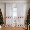 Tela de Janela para Comércio Exterior Decoração de Cortina Atmosfera Americana de Natal Bordada Produto Acabado Sino de Natal Floco de Neve Venda Direta da Fábrica