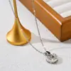 Comercio exterior transfronterizo simple moda titanio acero collar mujeres no se desvanece lujo todo combina personalidad estilo coreano cadena clavícula joyería