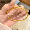 Loja de Ouro Mesmo Estilo Ouro de Areia Antigo Pulseira de Anel Liso Pulseira Herança Pulseira de Lótus Soldada Sem Costura Anel Liso Sólido