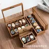 Grano de Madera de Nogal Negro Almacenamiento Caja de Almacenamiento de Relojes Retro Madera Gran Capacidad Colección de Joyería de Relojes Exhibición de Gama Alta