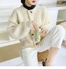 Suéter de Punto para Mujer Primavera y Otoño 2026, Nuevo Elegante Casual Versátil de Venta Caliente Holgado Cardigan de Punto Trenzado para Mujer
