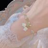 Pulsera de orquídea lirio Hetian Yu para mujer, diseño de nicho, temperamento dulce, alto sentido, pulsera de joyería para estudiantes y novias