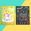 Pintura Raspada Infantil Desenho Animado Aluno de Jardim de Infância Arte Criativa DIY Suprimentos de Grafite Conjunto Livro Colorido de Pintura Raspada
