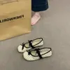 Zapatos de Mujer Chuyuji de Malla Plana Transpirables con Lunares Negros 2026 Nuevo Verano Lazo Estilo Francés