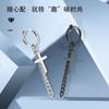 Arete Clip de Oreja de Acero de Titanio Simple Estilo Frío Europeo y Americano Sin Agujeros en las Orejas Aretes de Cruz para Hombre y Mujer Aretes de Acero Inoxidable