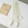 Calcetines para Mujer Populares en Internet Miumiu Calcetines Apilados Otoño e Invierno Coreanos Japoneses Jk Combinación con Todo Etiqueta de Tela Letra Medias para Mujer