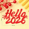 Decoración para Pastel de Feliz Año Nuevo 2026 Adorno Acrílico Nochevieja Cuero Rojo Decoración de Moño 3D Inserto