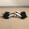 Medias Pantuflas Cerradas de Moda Estilo Coreano para Mujer, Nuevo Modelo Primavera 2025, Diseño Hueco, Tacón Fino, Forradas de Piel, Cálidos Zapatos de Tacón Alto Puntiagudos