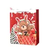 Bolsa de Regalo para Nochebuena, Bolsa de Papel de Cartón Blanco, Oso Lindo con Gafas, Bolsa para Dulces de Halloween