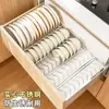 Escurridor de platos para cocina, escurridor de tazones, gabinete para tazones, cajón con soporte integrado para palillos y cucharas, estante de almacenamiento para tazones y platos, separador de cajones