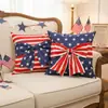 Nueva funda de almohada con decoración de lazo del Día de la Independencia Americana de Amazon, decoración conmemorativa del 4 de Julio, cojín para sofá