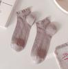 Calcetines de Encaje Tubo Corto para Niños Primavera y Verano Malla Fina Transpirable Hueco Boca Baja Vintage Trenzado Ins Moderno Otoño Combinable