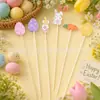 Pinchos de fruta coloridos con temática de conejos de Pascua para decoración de bares y restaurantes, palillos de bambú de un solo uso