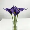 Mini flor de cala artificial de PU, tacto realista, flor artificial para decoración de sala de estar en casa, accesorios para fotografía de bodas, flor artificial decorativa