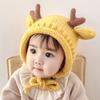 Gorro de bebé de otoño e invierno coreano, súper lindo, lindo cervatillo, para bebés, niños y niñas, gorro de punto de lana cálido para niños.