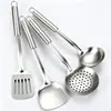 Espátula de acero inoxidable, cucharón para sopa, espátula para freír, espumadera, juego de cucharas de cocina caseras engrosadas, utensilios de cocina con aislamiento térmico antiquemaduras, venta al por mayor de utensilios de cocina