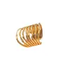 Anillos Retro Europeos y Americanos de Acero de Titanio con Líneas Multicapa, Anillos Personalizados de Acero Inoxidable Chapado en Oro de 18K con Textura Martillada de Lujo Ligero para Mujeres al por Mayor