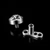 Tornillos Embebidos de Aleación de Titanio de Grado Implante Estándar Alto ASTM F136 con Diamantes Checos para Joyería de Perforación Dermal