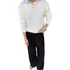 Suéter Tricô Trançado de Cor Blocada Vintage de Luxo para Homens, Estilo Old Money, Versátil Casual de Luxo para Outono/Inverno
