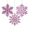 Floco de Neve de 10cm Confeitos Plásticos Decoração de Árvore de Natal Suprimentos Enfeites Pendurados Fabricante Atacado Decorações de Natal Douradas