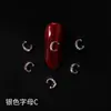 Nova Lz Personalizada 26 Letras Liga de Metal Joias Estilo Japonês Celebridade da Internet Prata Nail Art Cristais Strass
