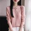 Suéter de Punto Casual Elegante con Cuello Solapa Otoño 2026 para Mujer, Cardigan Delgado con Cuello Polo de Temperamento, Top