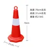 Cono Vial de PVC 70cm Cono de Bloqueo Vial Reflectante Cubo con Forma de Cono de Helado Cono de Aislamiento Poste de Advertencia de Construcción Cono de Seguridad Vial