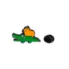 Broche Desenho Animado Capivara Animalzinho Fofo Emblema de Metal Capivara Pintura Bolsa de Estudante Decoração Bidimensional