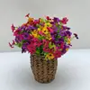 Flores Artificiales Transfronterizas Eucalipto de 5 Puntas Violeta Amazon Flores de Seda Artificiales Fondo para Fotografía Hogar Plástico Arte Floral