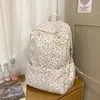 Mochila Pequena Floral Estilo Floresta para Mulheres, Mochila Escolar Fresca Literária e Artística Ins Coreana para Estudantes, Mochila de Grande Capacidade Estilo Faculdade