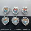 Anillo de Anillo con Abalorios de Corazón Dulce de Circonio Multicolor de Ocho Agujeros para Pulsera Pulsera Collar Accesorios de Joyería