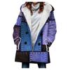 Gabardina de invierno para mujer, nueva 2023, gruesa, de imitación de cordero, estilo europeo y americano, con costuras florales, venta al por mayor, con capucha