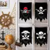 Bandera de Calavera Pirata de Origen Transfronterizo 30x50cm Poliéster Tela Colgante Pirata Decoración de Escena de Sala de Escape