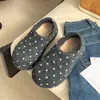 Zapatos de algodón cómodos, de suela gruesa, estilo coreano, para mujer, punta redonda, mules de lunares, colección 2026, diseño sin cordones, retro y elegantes