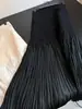 Falda de Petalos Plisada de Cintura Alta Verano Elegante Encaje Industria Pesada Plisado Sensación de Caída Falda Larga Suave para Mujer