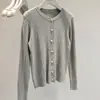 Cárdigan de punto trenzado, color liso, de alta gama, estilo coreano, cuello redondo, con pliegues para mujer, nueva colección de primavera, top juvenil de manga larga, corte holgado