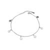 Tornozeleira Minimalista Personalizada com Rosto Sorridente Prata de Lei S925 Tornozeleira Estilo Coreano Chique Simples Feminina Tornozeleira Sorridente Joia da Moda