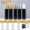 En stock transparente 5ml fondo grueso vidrio botella aceite esencial color té 10ml botella masaje botella bola aceite esencial marrón bola acero
