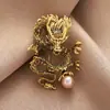 Broche em Forma de Dragão do Zodíaco Chinês Estilo Chinês Senso de Design Nicho Corsage para Terno Masculino Acessórios de Alfinete para Casaco Feminino