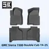 Adecuado para GMC Sierra 1500 DobleAlfombrillas de Suelo TPE para Todo Clima 3D para Cabina E 2019-2025