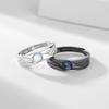 Anillo de Pareja Ángel y Demonio Blanco y Negro Par de Anillos de Apertura Modernos para Estudiantes Anillo de Pareja Retro de Piedra Lunar