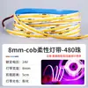 Fita de LED Cob Ultra Estreita Flexível 3/5/8mm Alta Luminosidade Proteção para os Olhos Tira de LED 12V/24V Stand de Exibição Armário Luz Linear