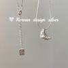 Estilo Coreano Sencillo Estilo Ins Cadena para Clavícula Plata de Ley S925 Cadena de Hueso de Serpiente Octagonal Croissant Collar de Moda de Alta Gama para Mujeres