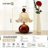 [Transfronteiriço] Lâmpada ambiente de porcelana branca lisa cerâmica minimalista, luminária de mesa de exportação espanhola com interruptor de botão