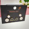 Aretes Micro-Incrustados de Pedrería, Aretes Modernos, Simples y Exquisitos, Set de Tres Piezas Estilo Japonés y Coreano, Aretes de Celebridad de Internet, Estilo Japonés y Coreano
